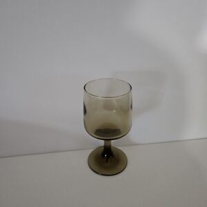 Vintage Libbey Tawny Accent Elegant Smoky Glass Goblet